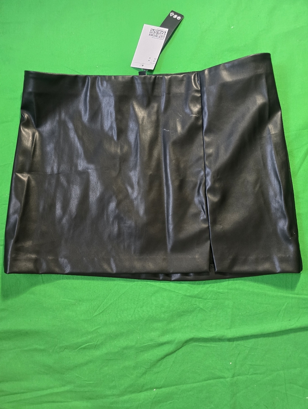 Divided Black Faux Leather Skirt Size M New